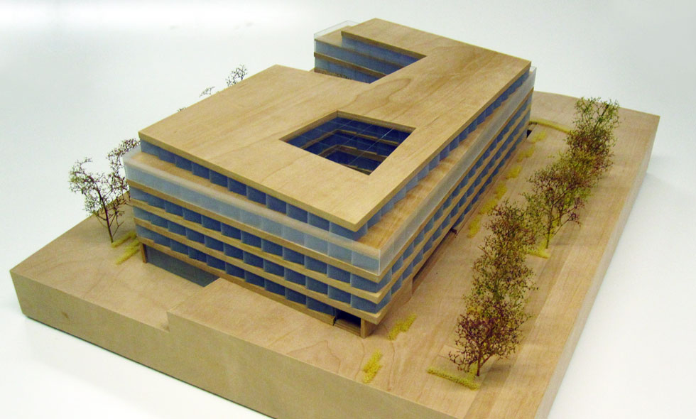 Wettbewerbsmodell Verwaltungsgebäude in Luxembourg